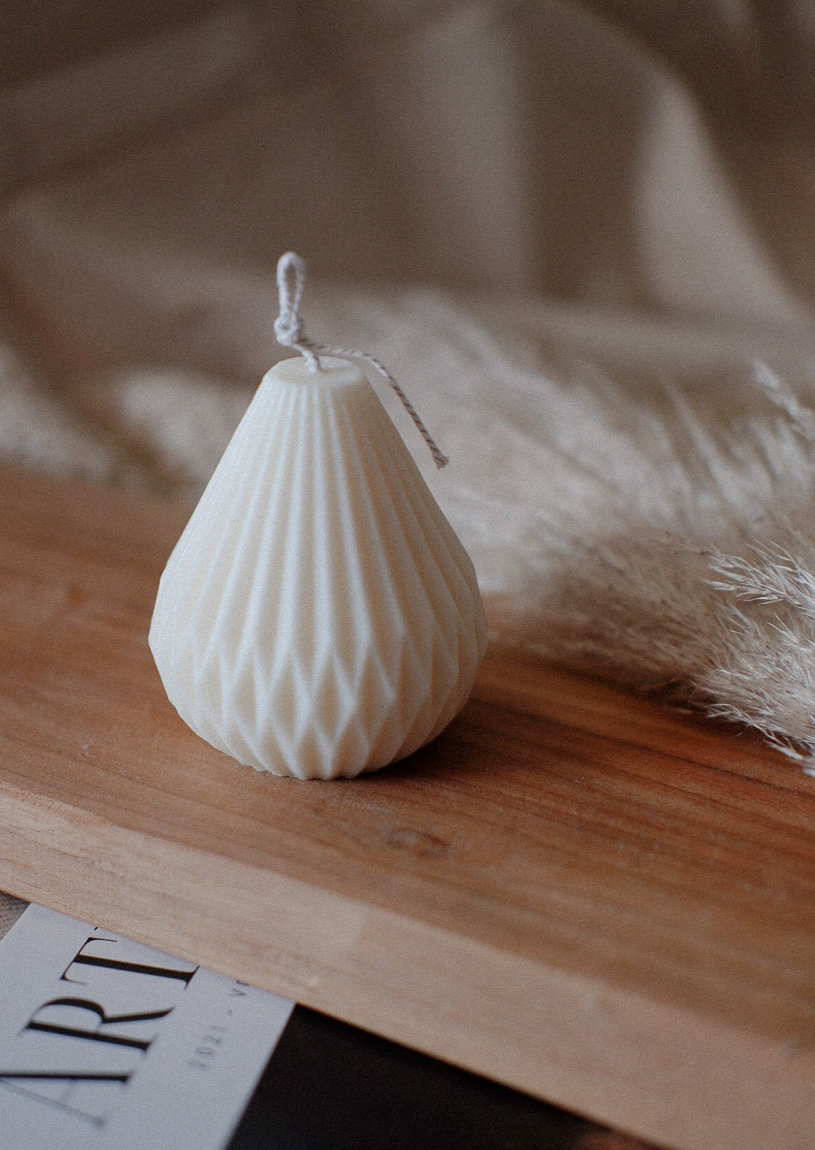 Mini Peardrop Candle in Cream