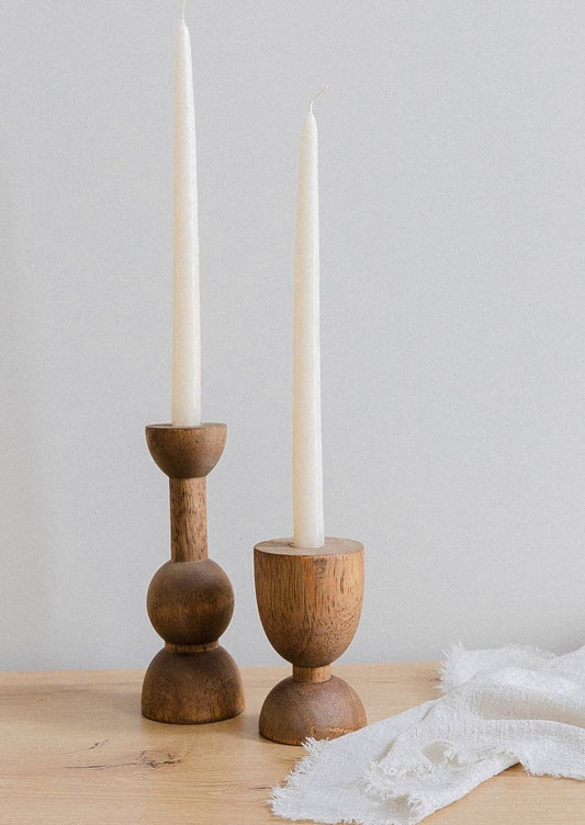 Modern Wood Taper Candle Holder