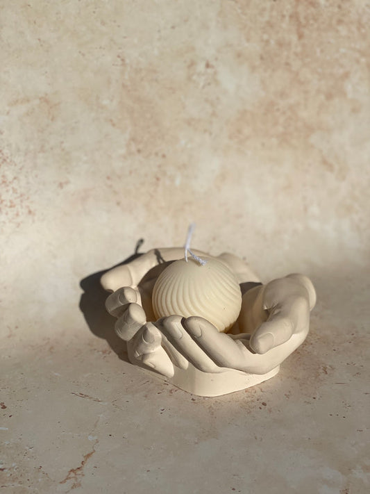 Eco-Concrete Cupped Hands Bowl