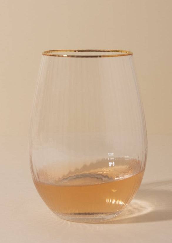 Gold Trim Nadine Water Glass - Set of 6